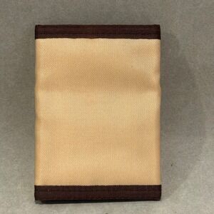 Unbranded Tan and Brown Nylon Trifold Wallet Hook and Loop Closure Utility